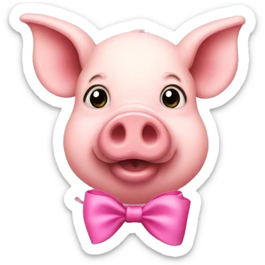 pig with a pink bow sticker