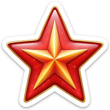 red star glitter space sticker