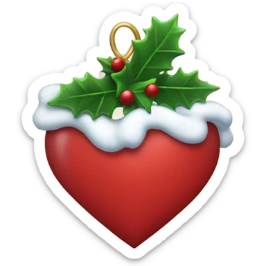 Christmas heart sticker