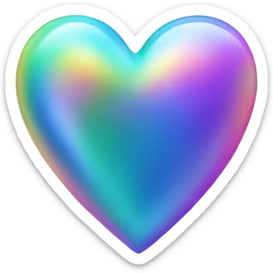 Iridescent heart sticker