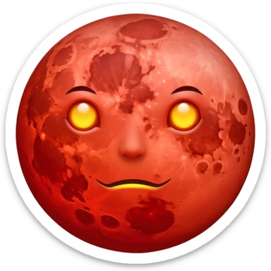 red moon sticker