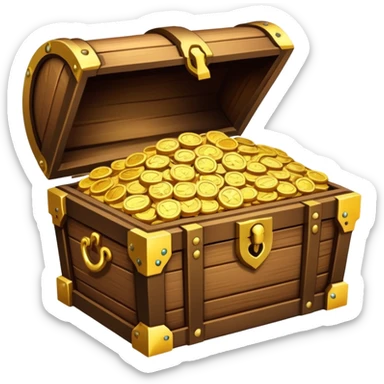 treasure chest filled with gold coins and jewels sticker