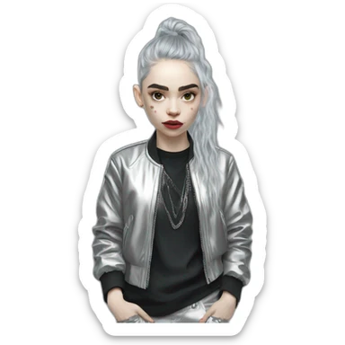 grimes-with-silver-jacket sticker
