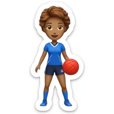 joueuse handball rouge sticker