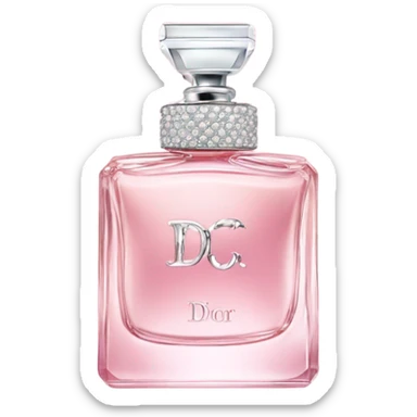expensive dior perfume with baby pink sparkles sticker