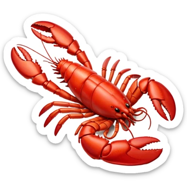 cooked lobster on a plate sticker