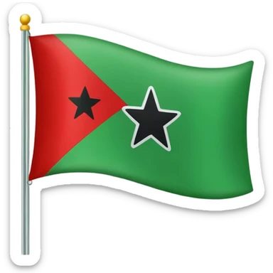 Create an emoji flag that contains contains contains top green midle white have black star the below color is red

 sticker