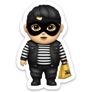 A baby as a fat robber  sticker