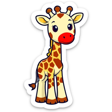 Giraffe with red eyes sticker