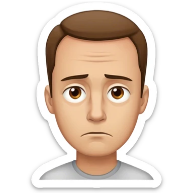 Werid guy with high forehead obviously tired with life sticker