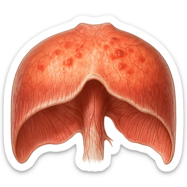 diaframma umano anatomico infiammato, isolato su sfondo bianco sticker