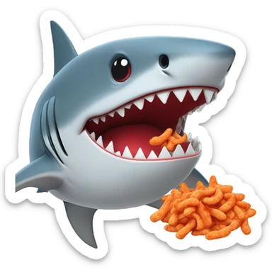 Shark eating hot cheetos  sticker