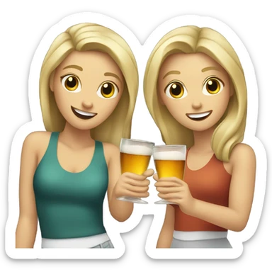 two white girls cheers shots of alcohol sticker