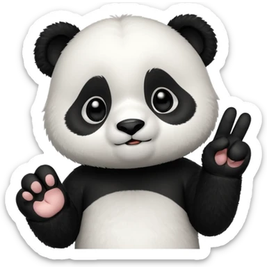 Animated chibi panda saying no with its finger sticker