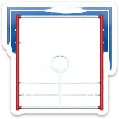 
American football goal field in blue (#00A3E0) and red (#F9423A)  sticker