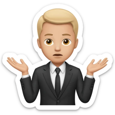 confused business men person shrug pose sticker