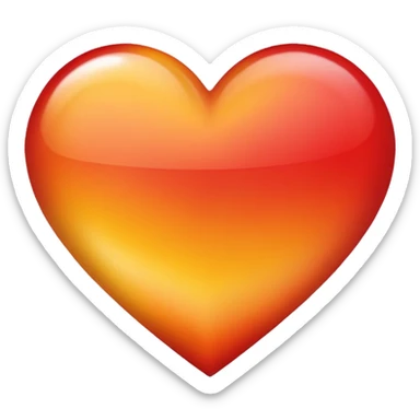 Ombré red orange yellow heart sticker