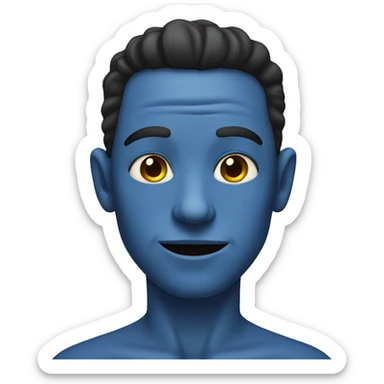 Blue skin man sticker