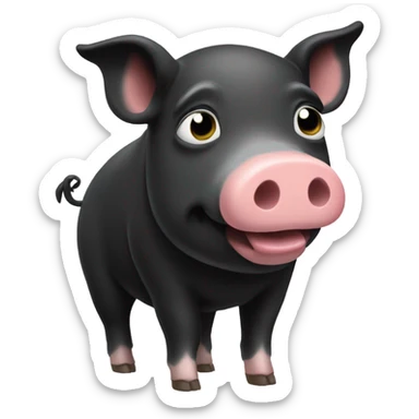 black pig with white legs sticker