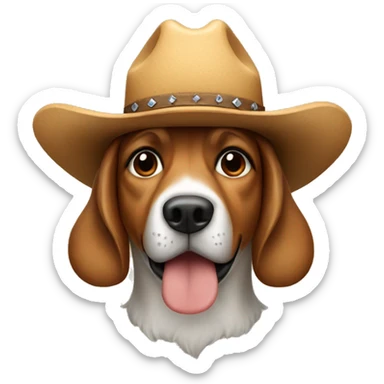 Dog with a cowboy hat sticker