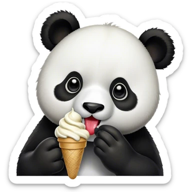 Panda eating ice cream sticker