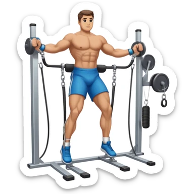 standing cable-machine-leg-raise with ankle-cuffs sticker