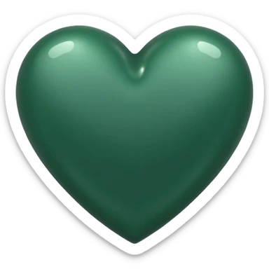 dark green love heart sticker