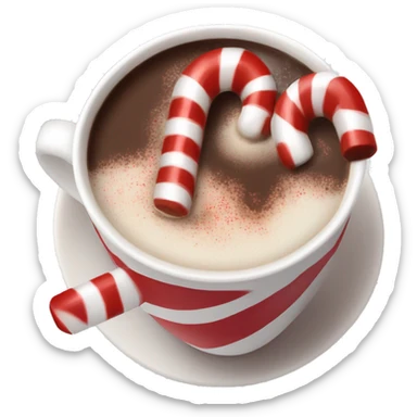 Candy cane hot chocolate sticker