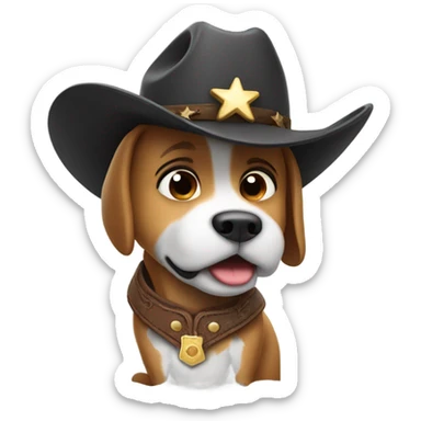 Dog cowboy  sticker