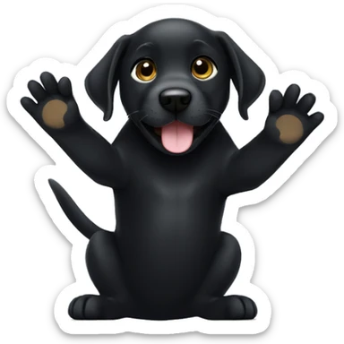 black labrador puppy high five sticker