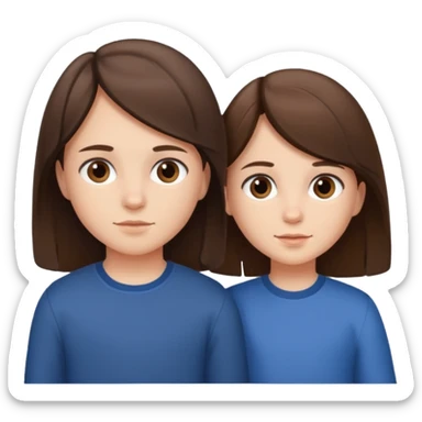 Little sister and brother (brunette) sticker