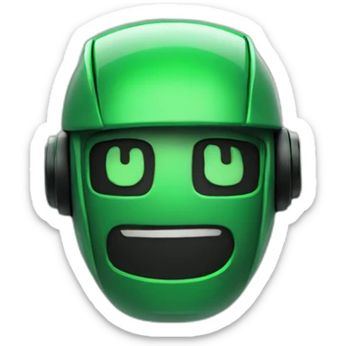 chat bot symbol with black and green background sticker