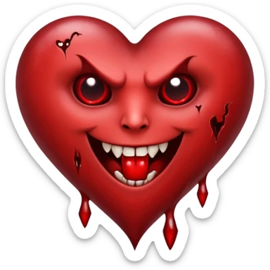 vampire themed heart sticker