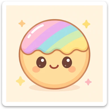 shiny cookie with rainbow icing sticker