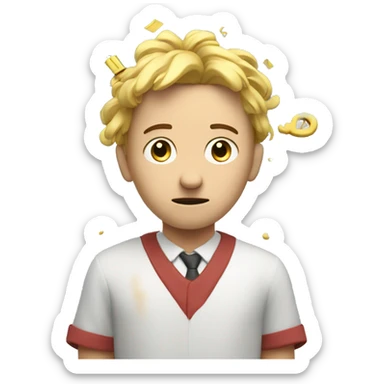 Confused Student with paragraph Symbols (articles of law)  flying around their Head  sticker