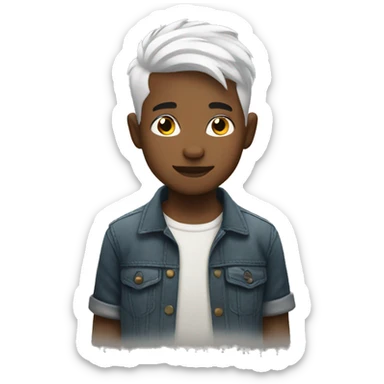 boy with tattoos and short white hair sticker