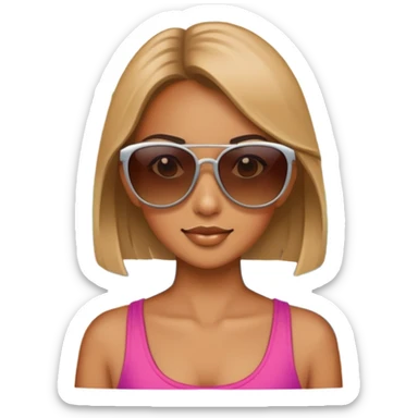 Girl outdoors with sunglasses sticker