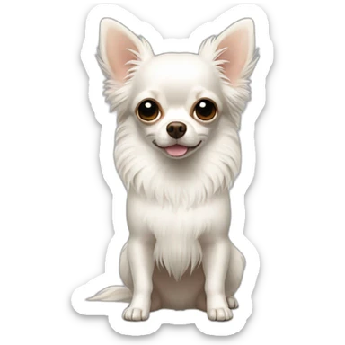rice cake like chihuahua longcoat white sticker