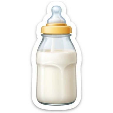 baby bottle with milk, biberon sticker