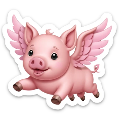 Flying pig sticker