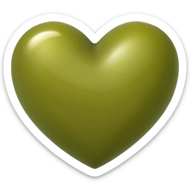 green olive heart sticker
