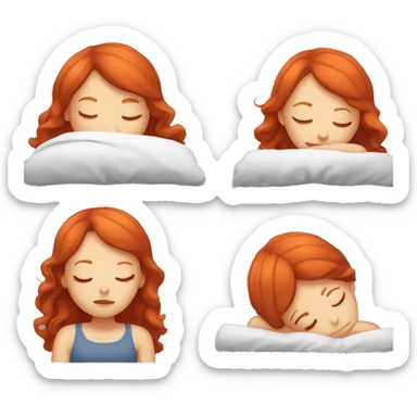 red hair girl sleeping  sticker