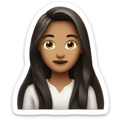 Brown and black long hair sticker