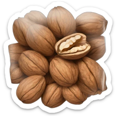 clear ziploc baggie of walnuts sticker