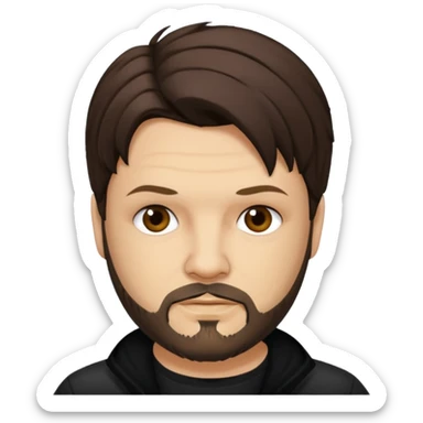 Bam Margera with dark brown hair sticker