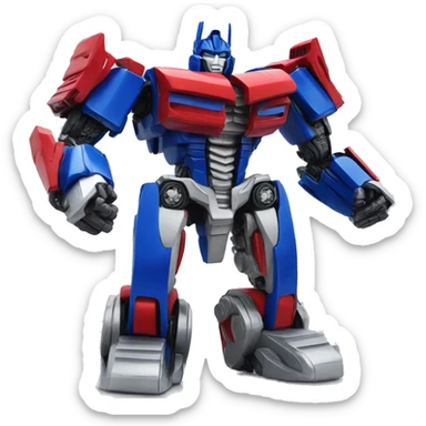 Transformer red and blue silver color  sticker