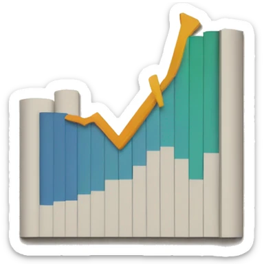 a paper with a bar chart and an upward trend sticker
