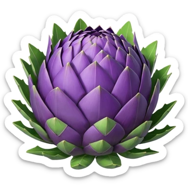 un carciofo viola e verde sticker