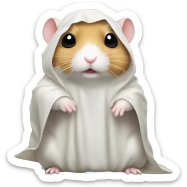 Ghostface hamster with black shroud sticker