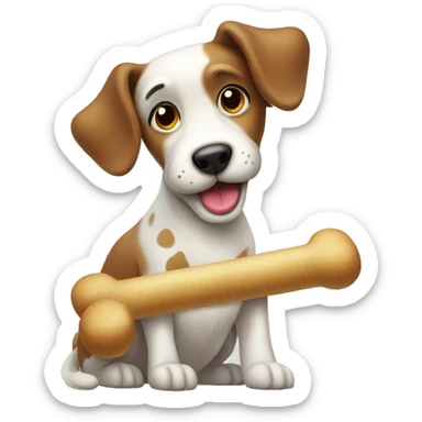 Christmas dog with a bone sticker